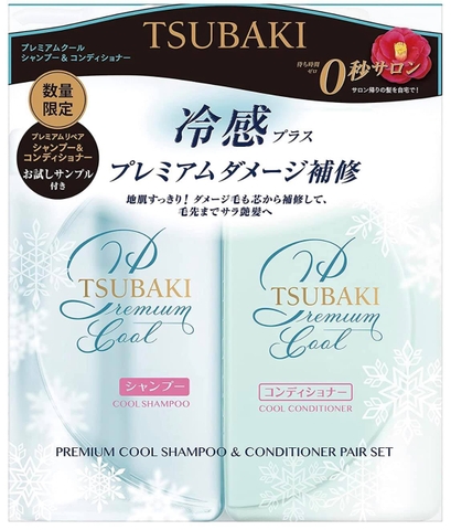 Set Dầu Gội & Xả Bạc Hà TSUBAKI PREMIUM COOL 490ML