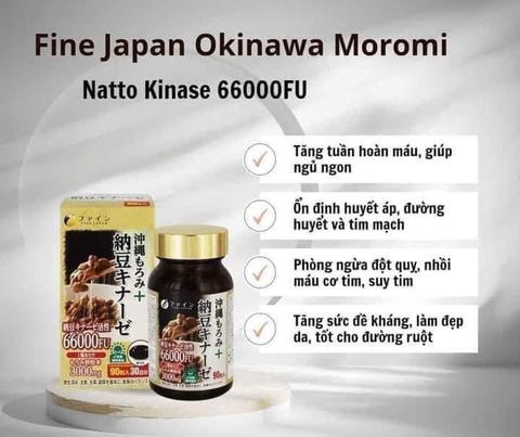 Viên uống ngăn ngừa đột quỵ Okinawa Moromi Natto Kinaze 66000FU