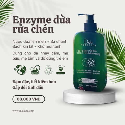 ENZYME DỪA RỬA CHÉN - SẠCH KIN KÍT KHỬ MÙI TANH