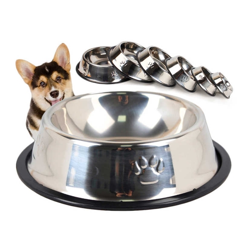 Bát inox chống trượt cho chó mèo