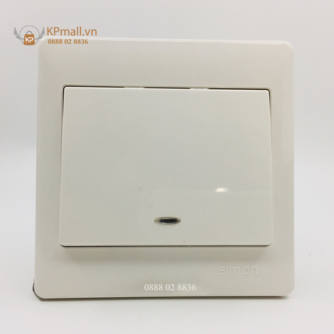 Bộ ổ cắm đơn 20A, 2 cực 1 chiều có đèn LED Xanh Simon 50 52023BD