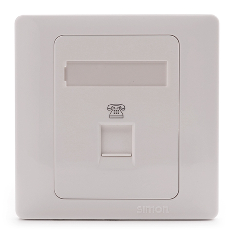 Ổ cắm điện thoại đơn vuông chuẩn RJ11 Simon Series 50 55214