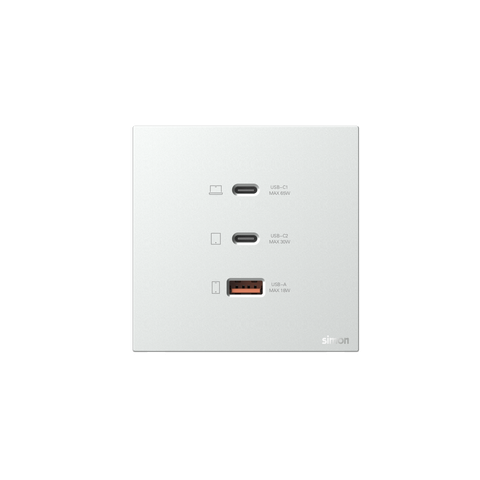 M7 AIR- Bộ ổ USB(5V 2.4A)+TYPE-C(65W) (Platinum Sliver) Simon M7 66E722-6R