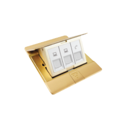 Bộ ổ cắm âm sàn gồm 2 ổ mạng cat6 và điện thoại Simon