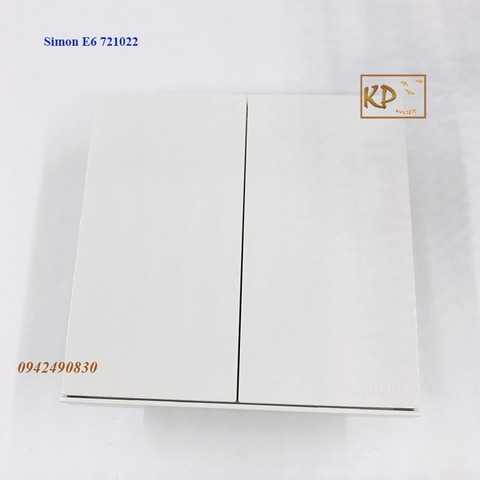 Công tắc đôi, 2 chiều 16A cao cấp lắp chuẩn đế vuông Simon Series E6 721022
