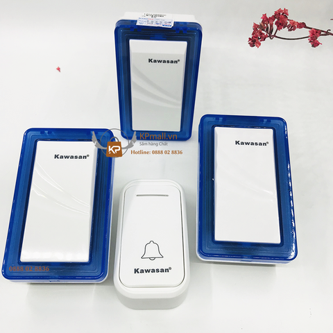 Chuông cửa không dây 1 nút nhấn 3 chuông báo không dây Kawasan DB658-2B65