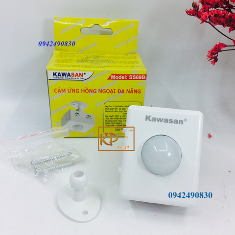 Công tắc cảm ứng chuyển động, cảm ứng hồng ngoại chống trộm gắn tường đa năng Kawasan SS69B