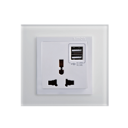 Module ổ cắm đa năng + 2 cổng USB simon V8 80E725