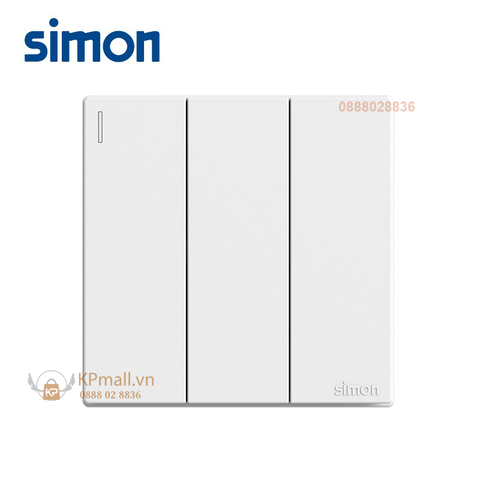 Bộ Công tắc Ba 1 chiều lắp đế âm chuẩn vuông Simon S6 581031