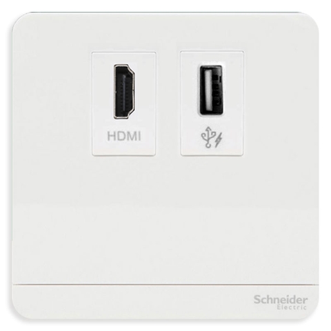 Bộ ổ cắm HDMI & USB dữ liệu Schneider AvatarOn E8332HDUSB_WE_G19