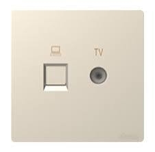 K3-Bộ ổ cắm Tivi+mạng(cat6) (champagne) Simon 575302-46