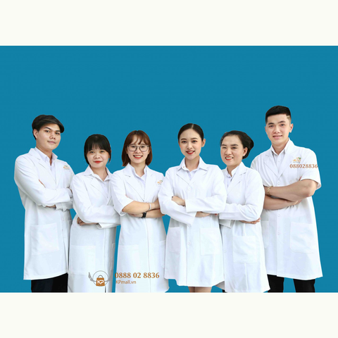 Áo Blouse trắng dáng dài cho bác sĩ, dược sỹ, phòng thí nghiệm, spa, thẩm mỹ viện