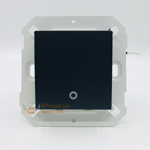 Module Công tắc đơn 20A, 2 cực, 1 chiều có đèn LED màu Đen Simon V8 80203-26