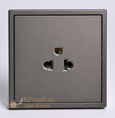 Module Ổ cắm đơn 3 chấu mặt vuông màu Xám Simon i7 701087-61