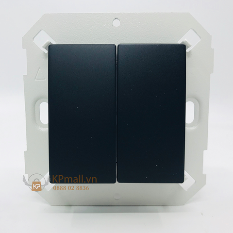 Module nút nhấn đôi - nút nhấn nhả thông minh Simon V8 80398F-26 màu Đen