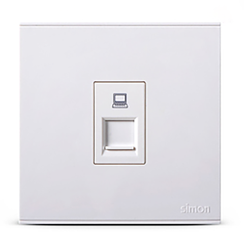 Ổ cắm mạng đơn (Cat6) mặt vuông chuẩn Simon E6 725218