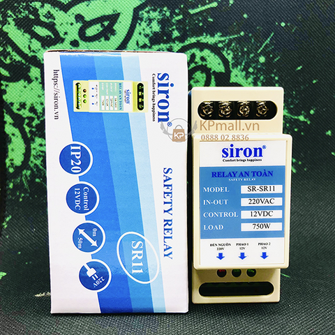 Rơ le chuyển nguồn an toàn 220V-12V cho phao điện chống cạn, chống tràn SR-SR11