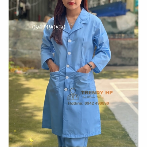 Áo choàng công nghệ Dáng Dài Xanh Hòa Bình