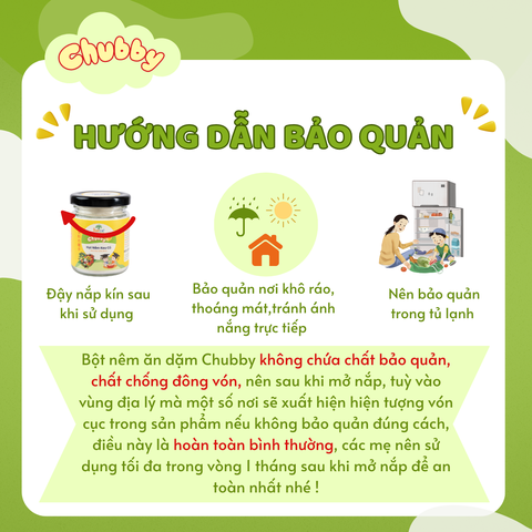 Bột nêm ăn dặm Chubby vị Rau củ 60gr - Bột nêm rau củ Chubby