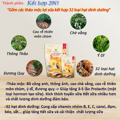 Ngũ cốc Thảo mộc kích lợi sữa Queen Milk