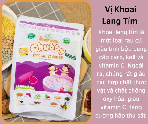 Cháo hạt vỡ Rau củ Chubby vị khoai tím (400gr)