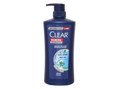 Dầu gội Clear Men mát lạnh bạc hà 630g(612ml)