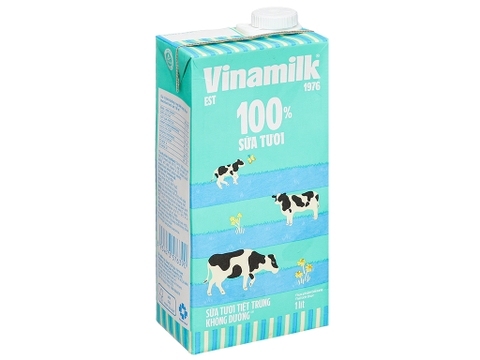 Sữa tươi tiệt trùng Vinamilk không đường 1L - Hộp