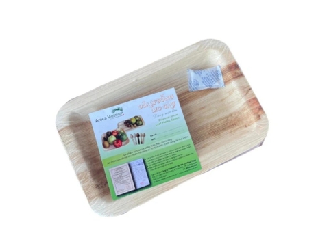 Dĩa chữ nhật Mo cau 28x18cm
