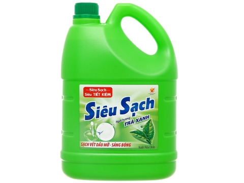 Nước rửa chén Lix siêu sạch hương trà xanh 3.6kg (3.53l)