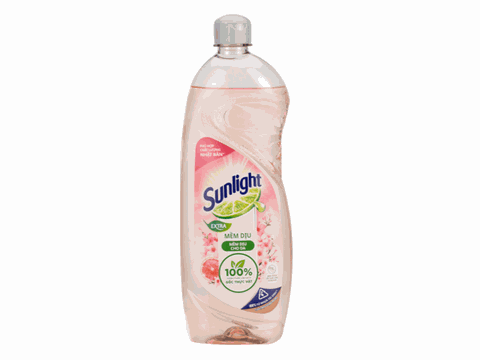 Nước rửa chén Sunlight hương bưởi tây và hoa anh đào mềm dịu da tay 750g (725ml)