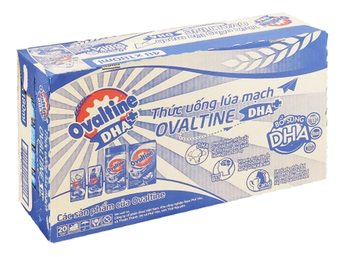Thức uống lúa mạch Ovaltine DHA+ 180ml - Thùng 48 hộp