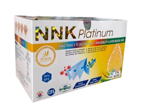 Khẩu trang y tế 4 lớp NNK Platinum - Hộp 50 cái