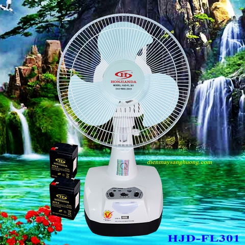 Quạt Sạc HONJIANDA - HJD-FL301<2 Bình>