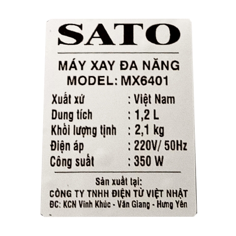 Máy Xay Sinh Tố Đa Năng SaTo MX - 6401