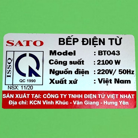 Bếp Từ Đơn SaTo - BT - 043