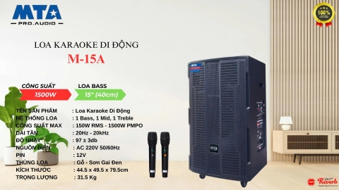 Loa Karaoke Di Động thương hiệu MTA, model M-15A