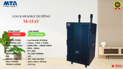 Loa Karaoke Di Động thương hiệu MTA Pro Audio, model M-15AV