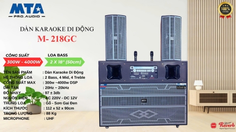 Dàn karaoke di động MTA Pro.Audio mẫu M-218GC