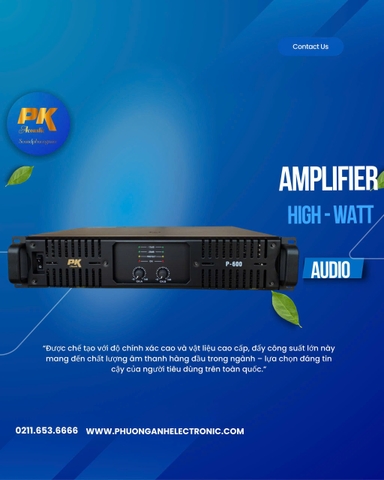 Đẩy công suất Gia Đình. Hiệu PK, Model: P600, P800, P1000(công suất: 600W, 800W, 1000W)