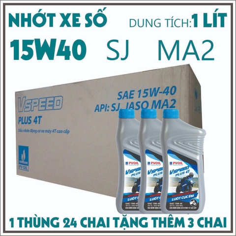 Nhớt PV Oil 15w40 1L mua 1 thùng 24 tặng 3 chai (online)