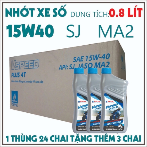 Nhớt PV Oil 15w40 0.8L mua 1 thùng tặng 3 chai ( online)