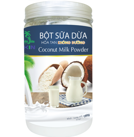 Bột sữa dừa hòa tan 190g (Không đường)