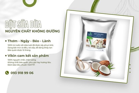 Bột sữa dừa nguyên chất gói 1Kg (không đường)
