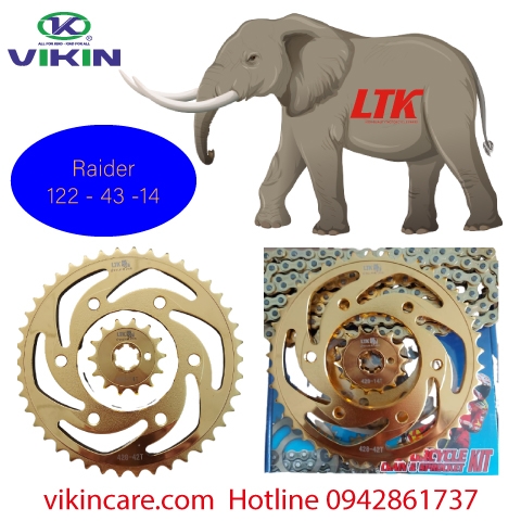 Nhông Sên Dĩa LTK Raider Vàng 126L - 43 -14