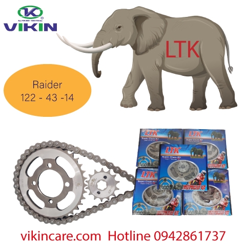 Nhông sên dĩa LTK 126L - 43 -14 Raider