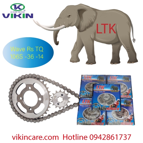 Nhông Sên Dĩa LTK 106S -36 -14  Wave Rs TQ
