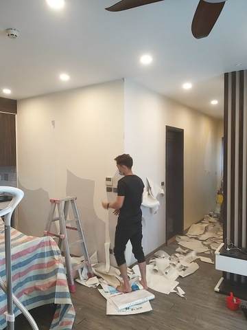 Thi công giấy dán Hàn Quốc công trình T6 Times City