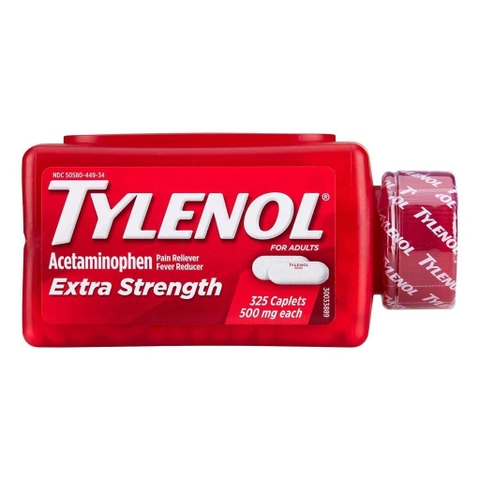 Viên uống giảm đau hạ sốt Tylenol Acetaminophen Extra Strength 500mg 325 - 100 Caplets