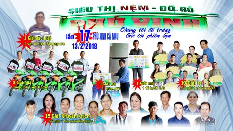 POSTER KHÁCH HÀNG TRÚNG GIẢI LẦN 17 TẠI PHÚ VINH P6-CÀ MAU