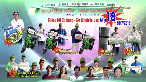 POSTER KHÁCH HÀNG TRÚNG GIẢI LẦN 18 TẠI PHÚ VINH P6-CÀ MAU